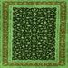 Round Machine Washable Persian Green Traditional Area Rugs, wshtr3502grn