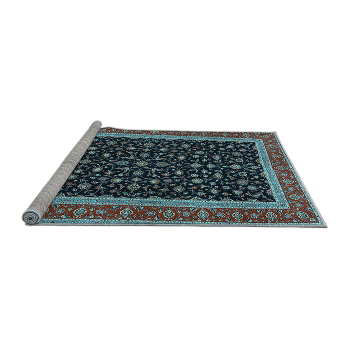 Sideview of Machine Washable Persian Light Blue Traditional Rug, wshtr3502lblu
