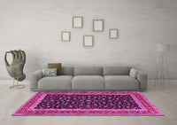 Machine Washable Persian Pink Traditional Rug, wshtr3502pnk