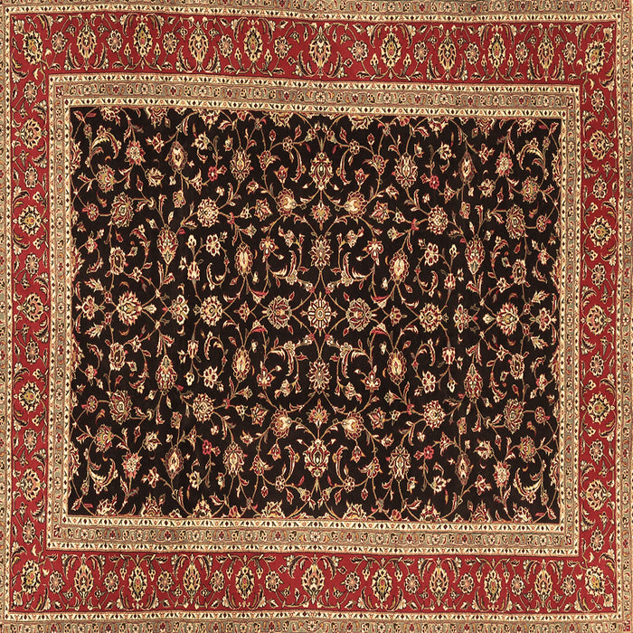 Square Persian Brown Traditional Rug, tr3502brn