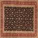 Square Persian Brown Traditional Rug, tr3502brn
