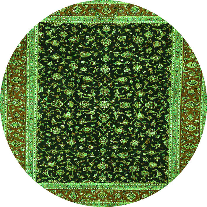 Square Persian Green Traditional Rug, tr3502grn