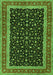 Serging Thickness of Machine Washable Persian Green Traditional Area Rugs, wshtr3502grn