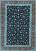 Machine Washable Persian Light Blue Traditional Rug, wshtr3502lblu