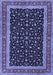 Machine Washable Persian Blue Traditional Rug, wshtr3502blu