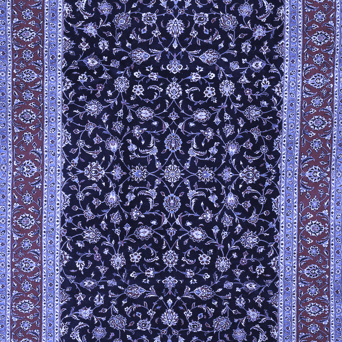 Machine Washable Persian Blue Traditional Rug, wshtr3502blu