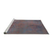 Sideview of Machine Washable Traditional Granite Gray Rug, wshtr3503