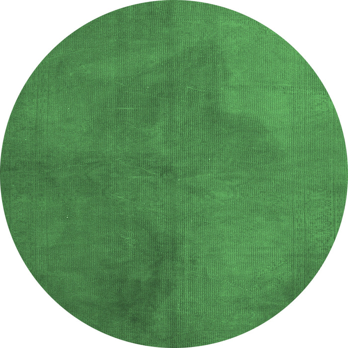 Round Persian Emerald Green Traditional Rug, tr3503emgrn