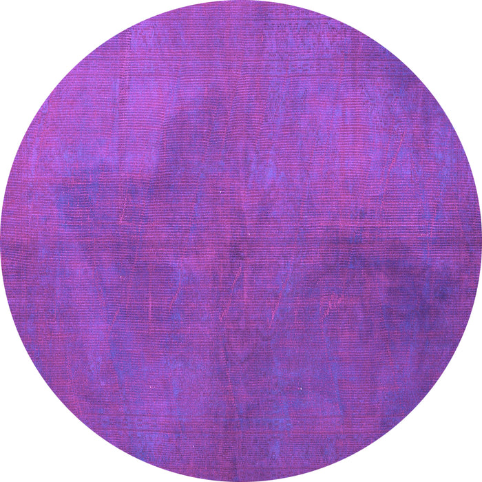 Round Persian Purple Traditional Rug, tr3503pur