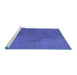 Sideview of Machine Washable Persian Blue Traditional Rug, wshtr3503blu