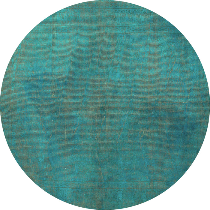 Round Machine Washable Persian Turquoise Traditional Area Rugs, wshtr3503turq