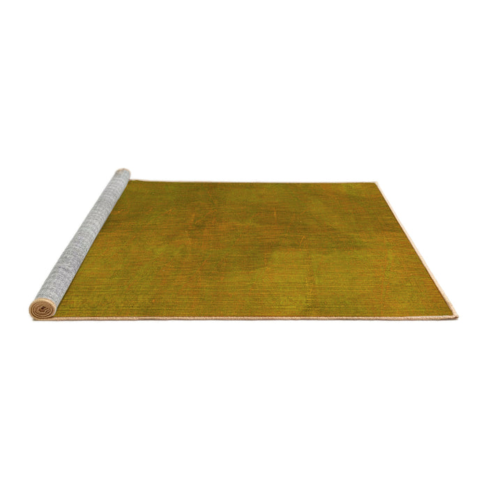 Sideview of Machine Washable Persian Yellow Traditional Rug, wshtr3503yw