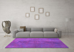 Machine Washable Persian Purple Traditional Area Rugs in a Living Room, wshtr3503pur
