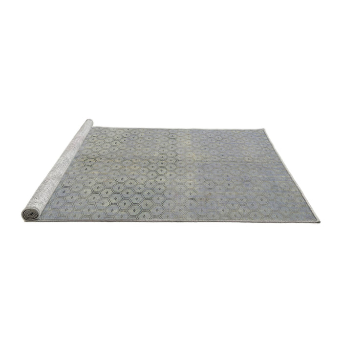 Sideview of Machine Washable Traditional Gunmetal Gray Rug, wshtr3504