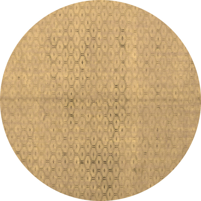 Round Persian Brown Traditional Rug, tr3504brn