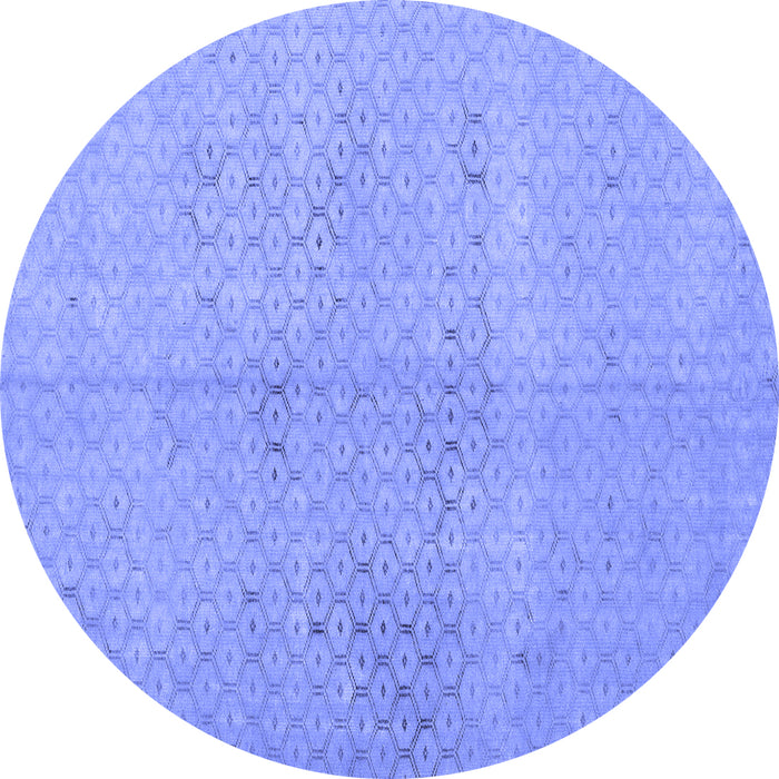 Round Persian Blue Traditional Rug, tr3504blu