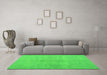 Machine Washable Persian Green Traditional Area Rugs in a Living Room,, wshtr3504grn