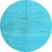 Round Persian Light Blue Traditional Rug, tr3504lblu