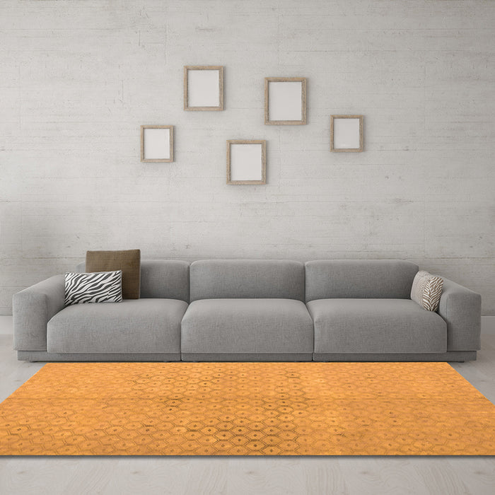 Machine Washable Persian Orange Traditional Area Rugs in a Living Room, wshtr3504org