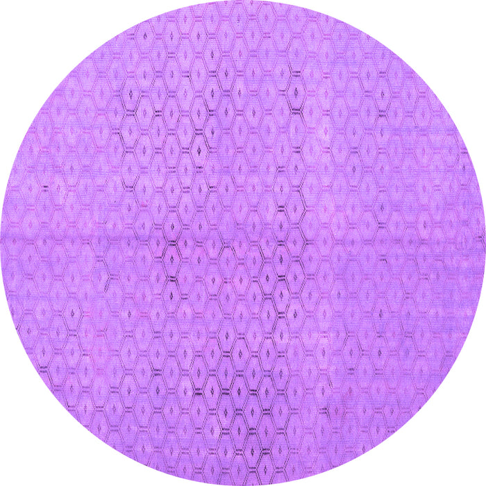 Round Persian Purple Traditional Rug, tr3504pur