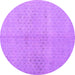 Round Persian Purple Traditional Rug, tr3504pur