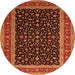 Machine Washable Persian Orange Traditional Area Rugs, wshtr3505org