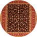 Square Persian Orange Traditional Rug, tr3505org