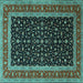 Square Persian Turquoise Traditional Rug, tr3505turq