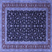 Square Persian Blue Traditional Rug, tr3505blu