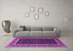 Machine Washable Persian Purple Traditional Area Rugs in a Living Room, wshtr3505pur