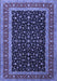 Machine Washable Persian Blue Traditional Rug, wshtr3505blu