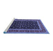 Sideview of Machine Washable Persian Blue Traditional Rug, wshtr3505blu