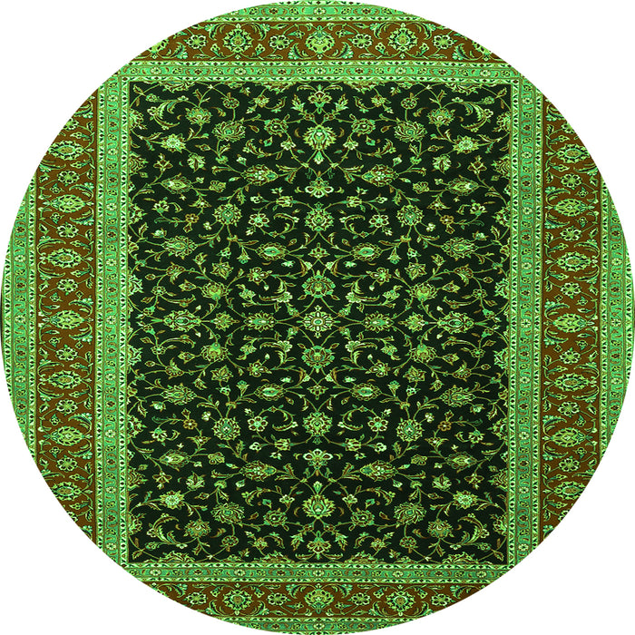 Machine Washable Persian Green Traditional Area Rugs, wshtr3505grn