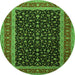 Machine Washable Persian Green Traditional Area Rugs, wshtr3505grn