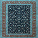 Square Machine Washable Persian Light Blue Traditional Rug, wshtr3505lblu