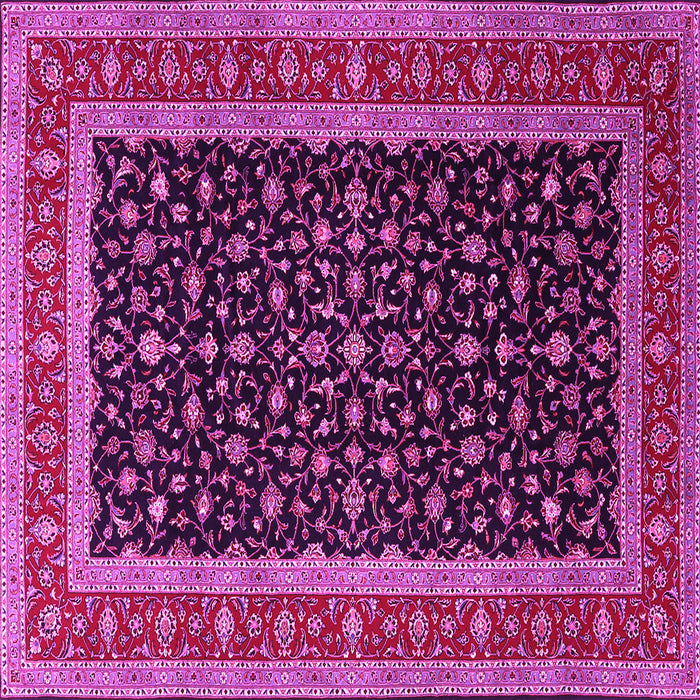 Square Machine Washable Persian Pink Traditional Rug, wshtr3505pnk