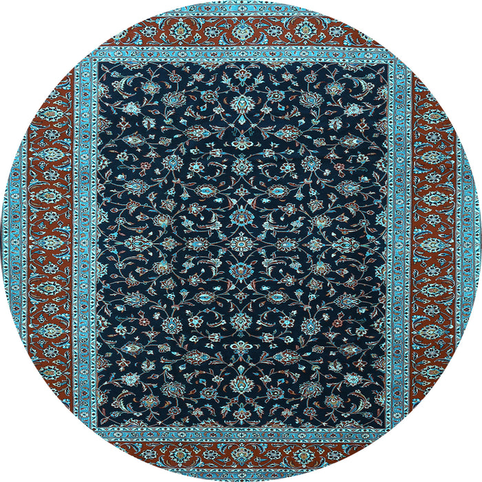 Round Persian Light Blue Traditional Rug, tr3505lblu