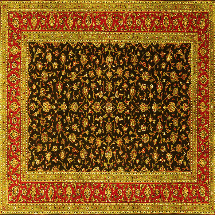 Square Persian Yellow Traditional Rug, tr3505yw