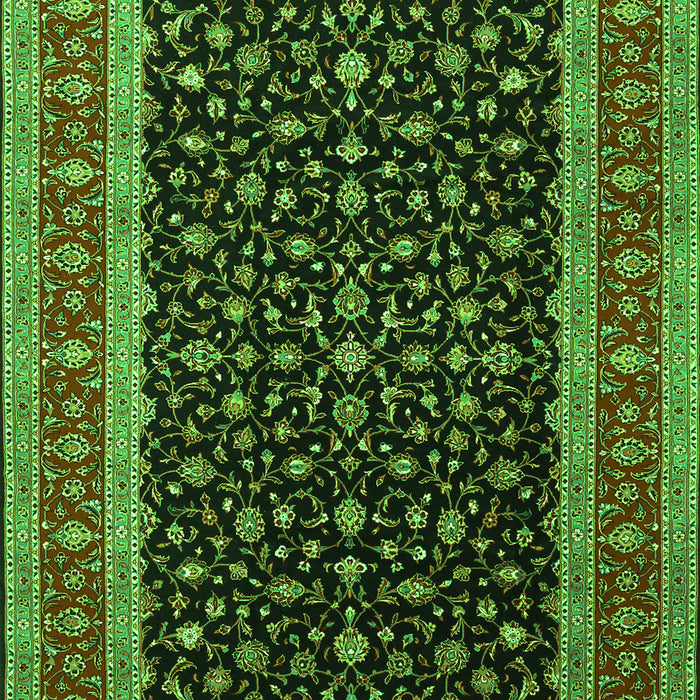 Serging Thickness of Machine Washable Persian Green Traditional Area Rugs, wshtr3505grn