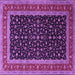 Square Machine Washable Persian Purple Traditional Area Rugs, wshtr3505pur