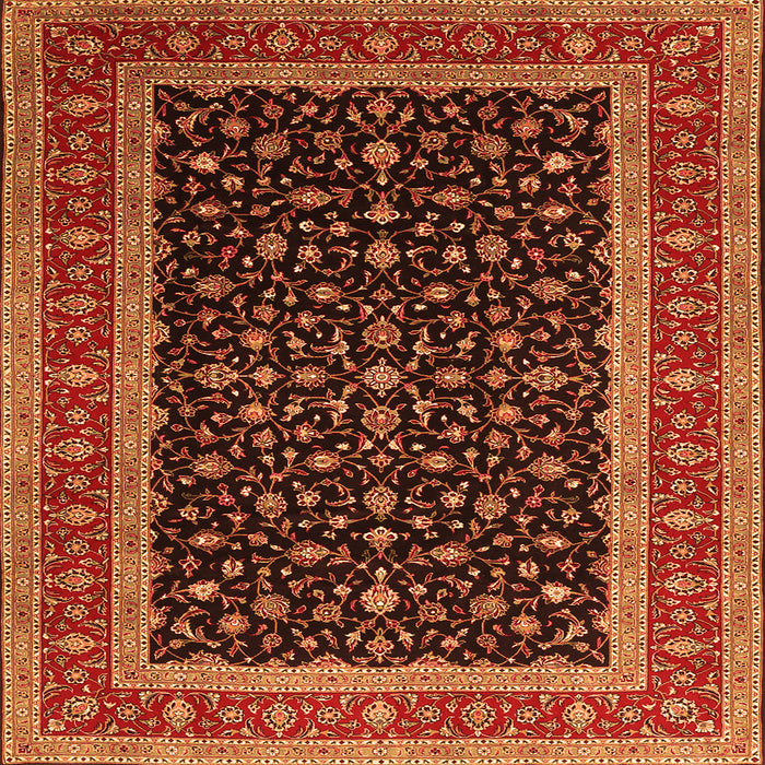 Serging Thickness of Persian Orange Traditional Rug, tr3505org