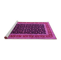 Sideview of Machine Washable Persian Pink Traditional Rug, wshtr3505pnk