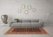 Machine Washable Persian Brown Traditional Rug in a Living Room,, wshtr3505brn