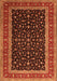 Serging Thickness of Machine Washable Persian Orange Traditional Area Rugs, wshtr3505org