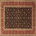 Square Machine Washable Persian Brown Traditional Rug, wshtr3505brn