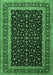 Machine Washable Persian Emerald Green Traditional Area Rugs, wshtr3505emgrn