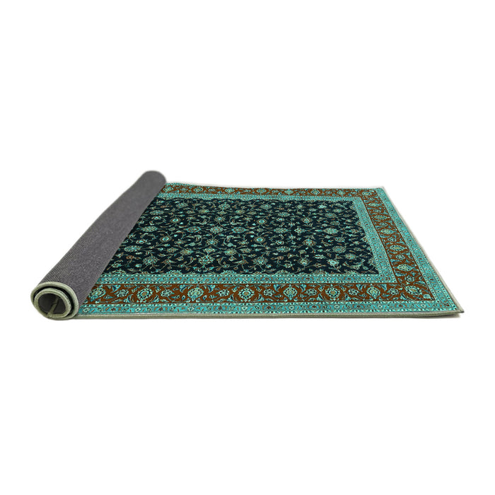 Sideview of Persian Turquoise Traditional Rug, tr3505turq