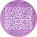 Round Machine Washable Persian Purple Traditional Area Rugs, wshtr3506pur