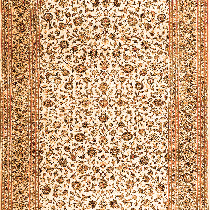 Serging Thickness of Machine Washable Persian Orange Traditional Area Rugs, wshtr3506org