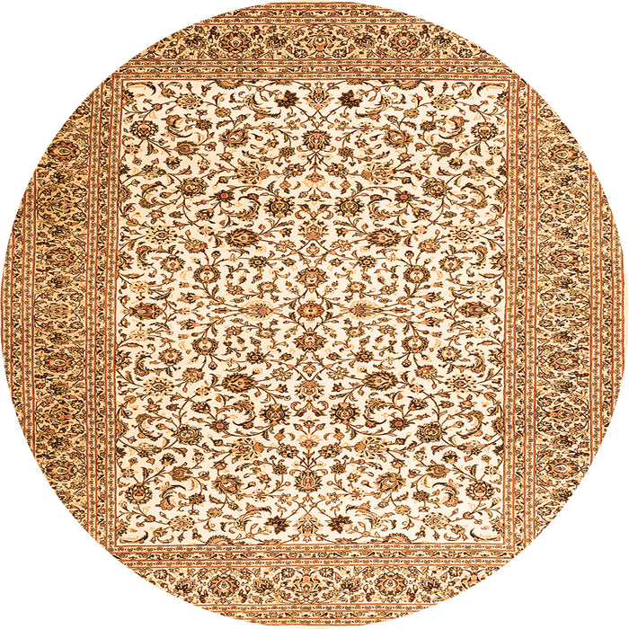 Square Persian Orange Traditional Rug, tr3506org